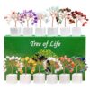 Runyangshi 12pcs Crystal Tree Set Natural Healing Crystal Gemstone Tree of Life with Selenite Base Trees Fengshui Good Luck Purification Positive Energy Home Decor