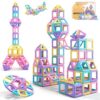 Rurvale Toddler Girl Toys, Magnetic Tiles 44pcs, Birthday Gifts Ideas for Girls Toys Age 3 4 5, Magnetic Blocks, Magnet STEM Montessori Toddler Kids Christmas Toy Gifts for 3 4 5 6 7 Year Old Girls