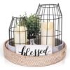 Rustic Farmhouse Decor Set of 7 - for Living Room Dining Table Centerpieces Fireplace Home Decoration- Modern Upscale Kitchen Counter Decor