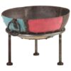 Rustic Iron Fire Pit 15.7-inch Portable Outdoor Fire Bowl with Handles for Backyard Patio Garden Heating