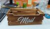 Rustic Wooden Desktop Mail Organizer, Letter Storage Caddy, Wood, Countertop