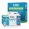 Rx Clear Spring Start-Up Kit | Chemicals for Opening Swimming Pools | Above Ground or Inground Up to 30,000 Gallons | Includes Shock, Algaecide, Stabilizer/Conditioner, Tile Cleaner & Test Strips