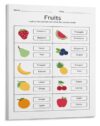 RXDNOZNNK Preschool Learning Poster Fruit Vocabulary Matching Game Interactive Canvas Art for Room Nursery Home Decor