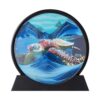 rysnwsu Moving Sand Art Picture w/Mirror, 3D Dynamic Sand Art Liquid Motion Sandscapes, Large Desktop Art, Home & Office Relaxing Desktop Decor (Blue-Turtle, 7'')