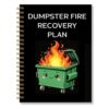 RZHV Dumpster Fire Recovery Plan Cute Colorful Spiral Notebook Hardcover College Ruled Lined Journal, Burning Trash Can Gag Journal for Office, New Job Birthday Notebook Gifts for Friends Colleagues
