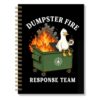 RZHV Dumpster Fire Response Team Cute Colorful Spiral Notebook Hardcover College Ruled Lined Journal, Silly Goose Dumpster Sarcastic Notebook for Work, Thank Journal Gifts for Coworker Project Team