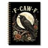 RZHV Gothic Black Crow Cute Colorful Spiral Notebook Hardcover College Ruled Lined Journal, Sarcastic Goth Raven Bird Notebook for Women Men, Birthday Thanksgiving Notepad Gifts for Crow Lovers