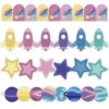 Sabary 120ft Bulletin Board Borders Decorations Outer Space Classroom Decor Galaxy Star Planet Pastel Scalloped Border Trim for Teacher School Office Supplies Classroom Door Wall Decor, 4 Patterns