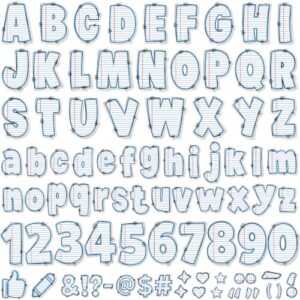 Sabary 249 Pcs 4" Bulletin Board Letters Set Notebook Classroom Alphabet Cutout Back to School Numbers Symbol Letter Cutout for Bulletin Board Display Home School Inspire Students' Learning Interest