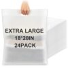 Sabary 24 Pack 18"x 20" Extra Large Non-woven Shopping Bag with Cut Handle, Reusable Die Cut Handle Fabric Bags(White)