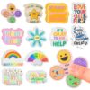 Sabary 60 Pcs Sensory Anxiety Stickers Bulk with Inspirational Quotes Calm Fidget Anxiety Textured Strip Stickers Different Styles for Adults Relief Mental Health Awareness Gifts(Cartoon,Colorful)