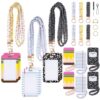 Sabary 6 Packs Teacher Scrunchie Lanyards with ID Holder Back to School Scrunchie Lanyard Breakaway Teacher Lanyards Wristlet Keychain Key Rings Set for Back to School Supplies
