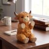 Sabary Highland Cow Cell Phone Stand for Desk, Highland Cow Figurines Decoration, Resin Cute Animal Desktop Phone Holder Statues for Friends Home Office Table Accessories