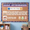Sabary Space Theme Daily Attendance Chart for Classroom Bulletin Board Decoration Set DIY Classroom Management Chart 30 Astronaut Cutouts for Teacher Back to School Homeschool Preschool Elementary