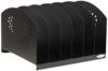 Safco 3155BL Steel Desk Organizer Rack with 6 Vertical Sections, Black