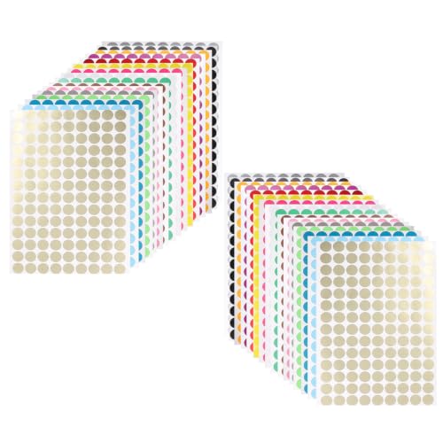 SAFIGLE 32 Sheets Self-Adhesive Colored Circle Stickers, Waterproof Removable Round Dot Label Sheets, 3/8 Inch Vibrant Style for Files, Color Documents, Office Coding and Sealing