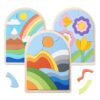 Safmord Montessori Wooden Shape Puzzles - Color Matching & Cognition Fun for Kids Over 3 Years Old, with Rainbow Blocks & Themes, Fine Motor Skill Building Toys & Gifts (3 Pack Colorful)