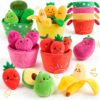 SAIMAND Baby Toys 6-12 Months,16PCS Montessori Plush Sensory Play Food Gift