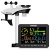Sainlogic Wireless Home Weather Station with Rain Gauge, Monitors Indoor Outdoor Temperature, Humidity, Pressure, Forecast, Moon Phase, and Alarm Clock for Bedroom (No WiFi)