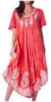 Sakkas 15900 - Bree Long Embroidered Cap Sleeve Marbled Dress - Blush - OS