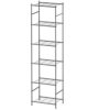 Sakugi 6-Tier Metal Storage Shelves - Space-Saving Shelf Organizer for Small Spaces, Compact Shelving Unit with Adjustable Feet for Kitchen, Garage, Laundry Room (17.7" x 12.5" x 68.5", Black)