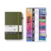 SAKURA Gelly Roll 74 Pack Gift Set and Ruled A5 Notebook Pine Needle