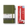 SAKURA SumoGrip Pencil and Ruled A5 Notebook Pine Needle Writing Bundle