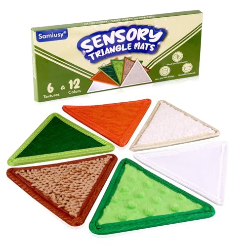 Samiusy Tactile Sensory Toys for Babies 6+ Months & Toddlers 1-3 Years | 6-Textured Sensory Mats for Fine Motor Skills | Washable Baby Play Wall Toys (6 Pack)