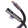 SAMORINO 240W Right Angle USB C to C Cable 6FT, LED Display Nylon Braided
