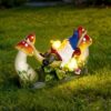 SAMPU Craft Solar-Powered Garden Gnome Statue, Mushroom LED Light, Red
