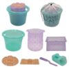 Sand Castle Science Ultimate Sandcastle Kit for Kids – Patented Open Mold System, Nesting Bucket & Scoop, Tower & Wall Molds, Mesh Bag – Beach Toys for Kids Ages 4–12