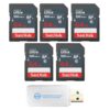 SanDisk Class 10 Memory Card 5 Pack 64GB Ultra SD Card SDSDUNR-064G-GN3IN