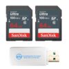 SanDisk Memory Card 64GB Ultra 2 Pack Class 10 SD Card SDSDUNR-064G-GN3IN