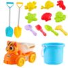 Sand Toys Set Sandbox Building Kit with Molds, Bucket & Shovels