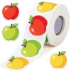 SANNIX 500PCS 1.3 Inch Apple Stickers Roll for Classroom & Teacher Rewards