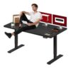 SANODESK Dual Motor Electric Standing Desk 71 x 32 Inches, Height Adjustable Sit Stand Desk with Large Splice Board for Home Office, Computer Workstation, Study & Gaming, Black Frame/Black Top