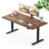 SANODESK Large Solid Wood Standing Desk Dual Motor 72"x29.9" Walnut/Black