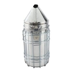 Sanpyl Bee Smoker with Heat Protection Board Iron Beekeeping Equipment, Stainless Steel Produces Safe Cool Smoke to Help, Protective Heat Surrounds the Smoker to Help