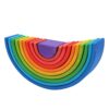 Sanpyl Eonal Arch Bridge Semicircle Nesting Puzzle, Wooden Stacking Building Toy for Toddlers with Safe Waterborne Paint, Blocks Set
