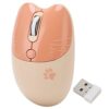Sanpyl Wireless Mouse BT5.1 Or 2.4GHz Silent Click Adjustable DPI Auto Sleep Office Mouse Girl Working Family School Cafe (Milk Tea Color)