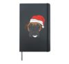 Santa Hat Boxer Dog Christmas PJs Xmas Dog Lover Owner Hardcover Journal, Black