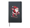 Santa Riding Skateboard Hardcover Journal, Black