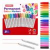 sanzinaz Permanent Markers Set, Fine and Ultra-Fine Tip Markers, Assorted Colors, Dual Tip Writing Markers for Office, Home, Crafts and Everyday Labeling, 21 Count