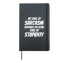 Sarcastic Humor My Level of Sarcasm Funny Fathers Day Dad Hardcover Journal, Black