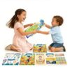 SATXTREM Updated Interactive Talking Flash Cards - Montessori Educational Toys with 20 Themed Posters & Dog Pen for 2-5 Year Olds Preschool Learning (Blue-Dog Poster)