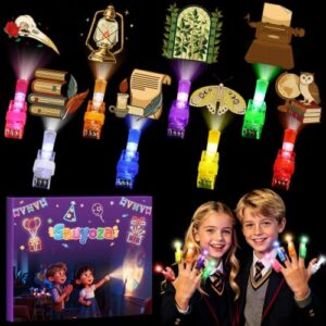 Sauyoza 36 Pack Back to School Party Favors LED Finger Lights for Kids, Classic Academia Goodie Bag Stuffers, Classroom Treasure Box Prizes, Glow in the Dark Welcome Back Party Supplies