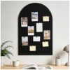 Sawnfay Arched Felt Bulletin Board(Black), 35"x24" Large Wall Decor, 6 Pcs Self-Adhesive Tiles with Push Pins, Felt Cork Board Alternative for Home Office Classroom Decor