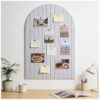 Sawnfay Arched Felt Bulletin Board (Light Camel), 35"x24" Large Wall Decor, 6 Pcs Self-Adhesive Tiles with Push Pins, Felt Cork Board Alternative for Home Office Classroom Decor