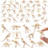 SAYAYA 100 Pieces Dinosaur Fossil Skeletons Mini Dinosaur Skeleton Figures Plastic Dino Bones Science Play Dino Sand Dig Party Favor Cake Topper Decoration