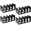 SAYEEC Acrylic File Holder, File Sorter Desk File Organizer, Sturdy Desktop File Folder Organizer Rack for Envelopes Mail Letter Paper Notebook Electronics Office Supplies (4 Pack-Black)